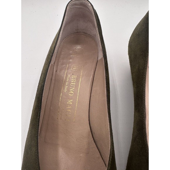 Vintage Bruno Magli Italy  Women’s Wedge Green Suede Shoe Sz 6.5 - Picture 5 of 7
